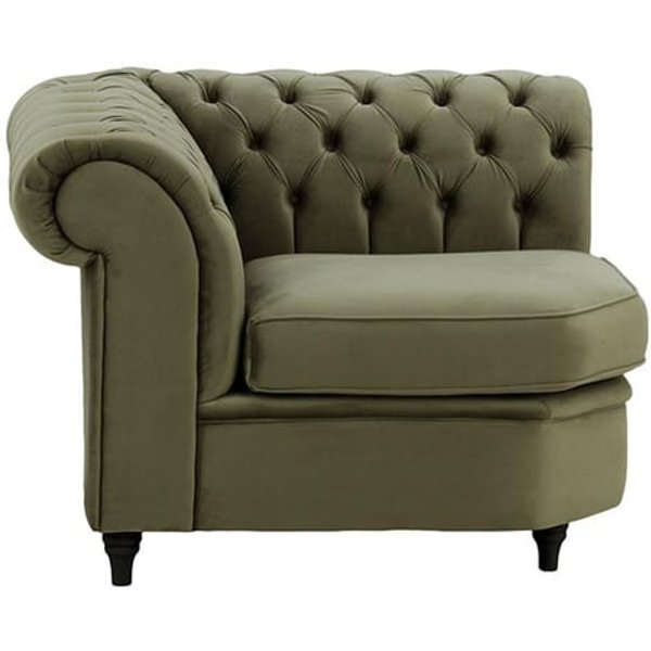 Chesterfield- Module d’angle (CM), graphite - Velluto 19, Couleur des pieds: Noir