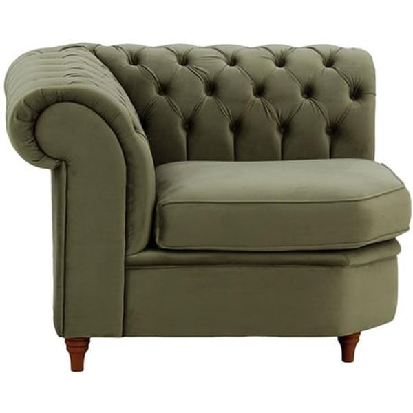 Chesterfield- Module d’angle (CM), graphite - Velluto 19, Couleur des pieds: Chêne foncé