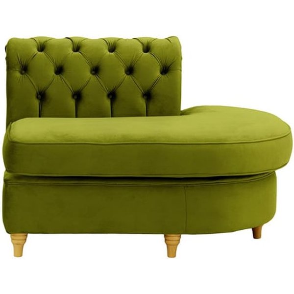 Chesterfield -Module d’extrémité ronde droite (ECR), Velluto 33 - orange rouillé, Couleur des pieds: Noir