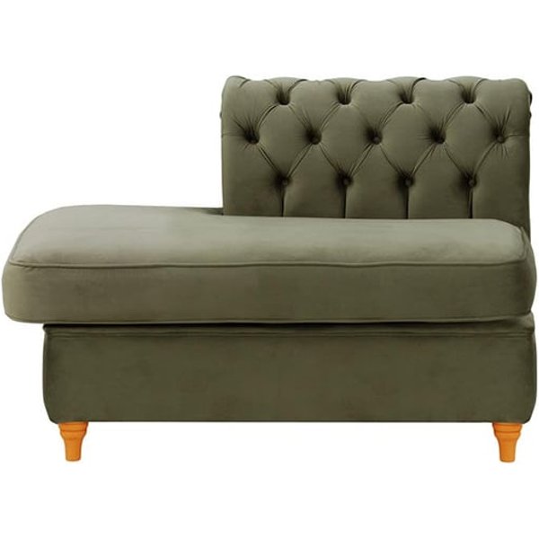 Chesterfield - Module d’extrémité carrée gauche (ESL), graphite - Velluto 19, Couleur des pieds: aveo