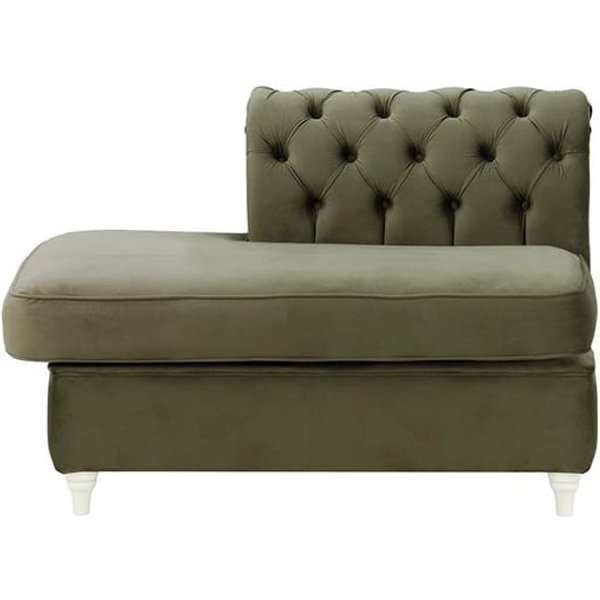 Chesterfield - Module d’extrémité carrée gauche (ESL), graphite - Velluto 19, Couleur des pieds: Blanc