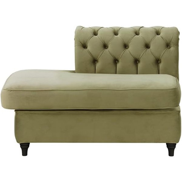 Chesterfield - Module d’extrémité carrée gauche (ESL), beige - Velluto 3, Couleur des pieds: Noir