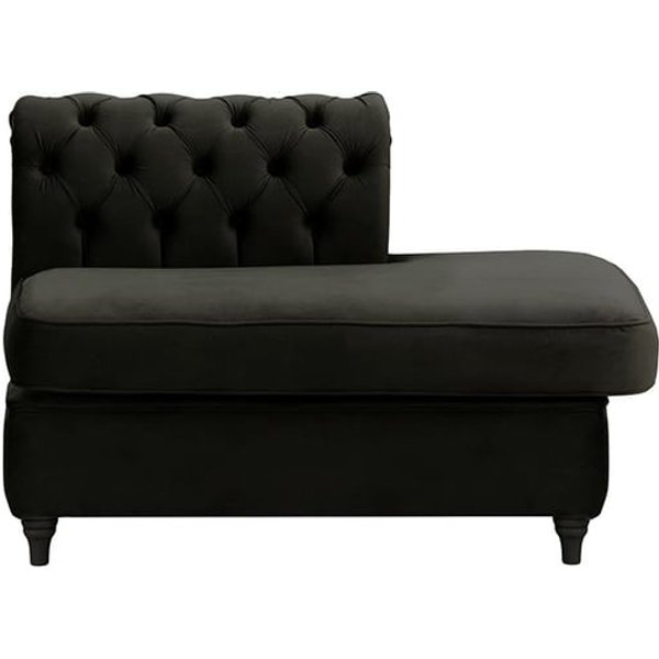 Chesterfield- Module d’extrémité carrée droit (ESR), noir - Velluto 20, Couleur des pieds: Noir