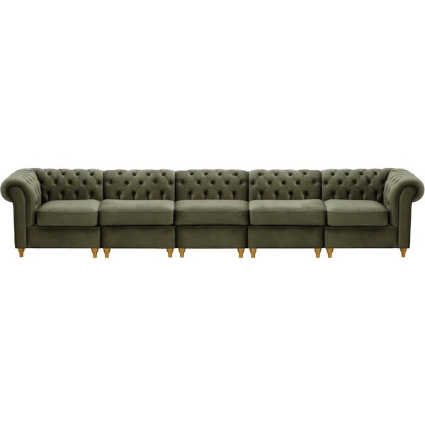 Chesterfield – Canapé Modulaire, graphite - Velluto 19, Couleur des pieds: Chêne clair