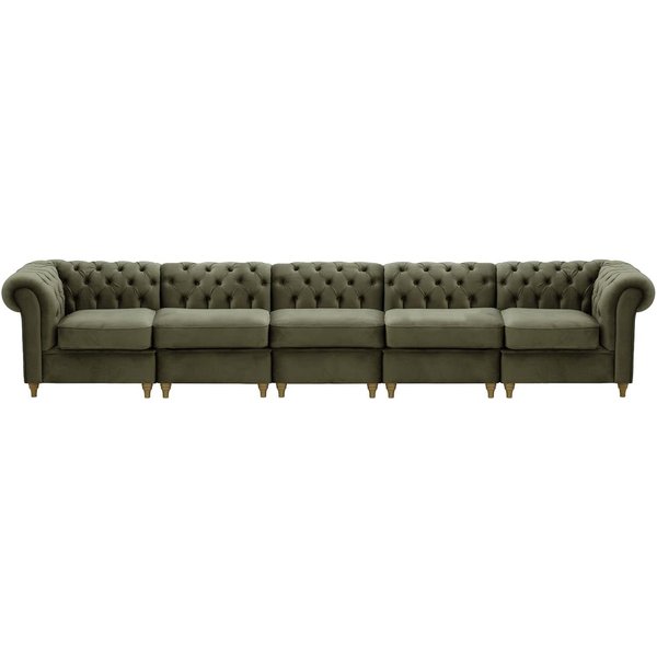 Chesterfield – Canapé Modulaire, graphite - Velluto 19, Couleur des pieds: Noir wax