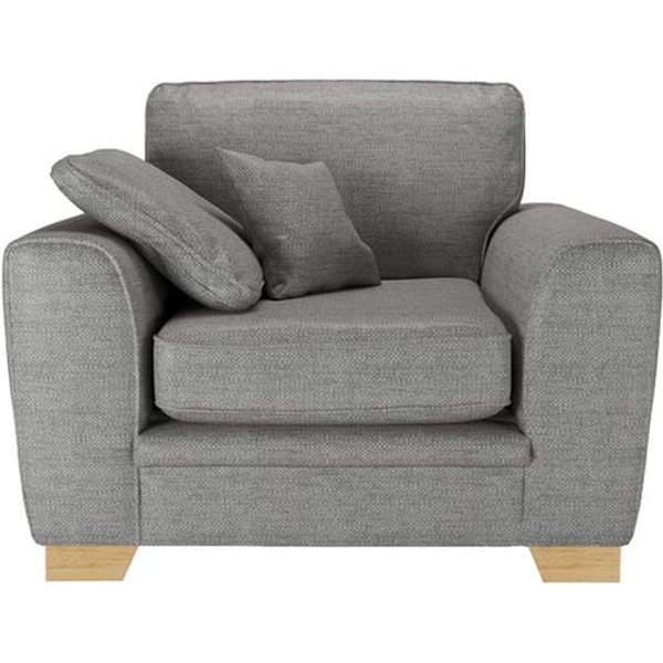 Fauteuil Ronay, gris foncé - Cherub 1482, Couleur des pieds: Chêne clair