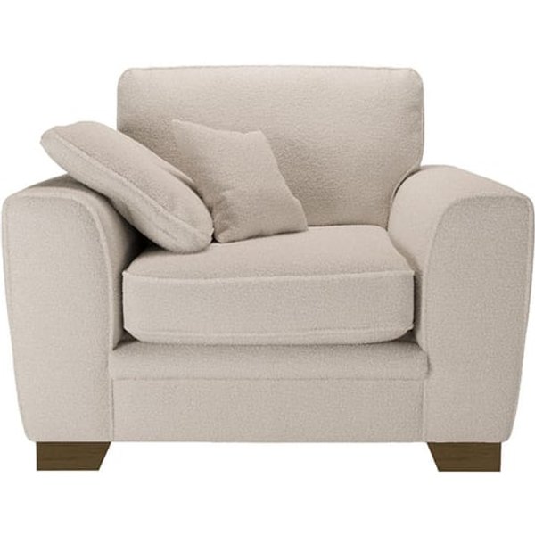 Fauteuil Ronay, Teddy latte - café au lait, Couleur des pieds: Chêne foncé