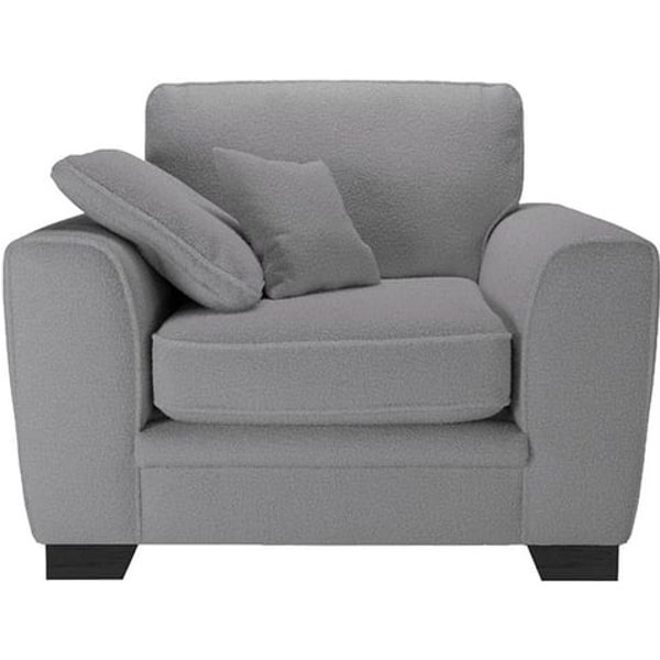 Fauteuil Ronay, Teddy slate - gris, Couleur des pieds: Noir