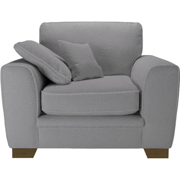Fauteuil Ronay, Teddy slate - gris, Couleur des pieds: Chêne foncé