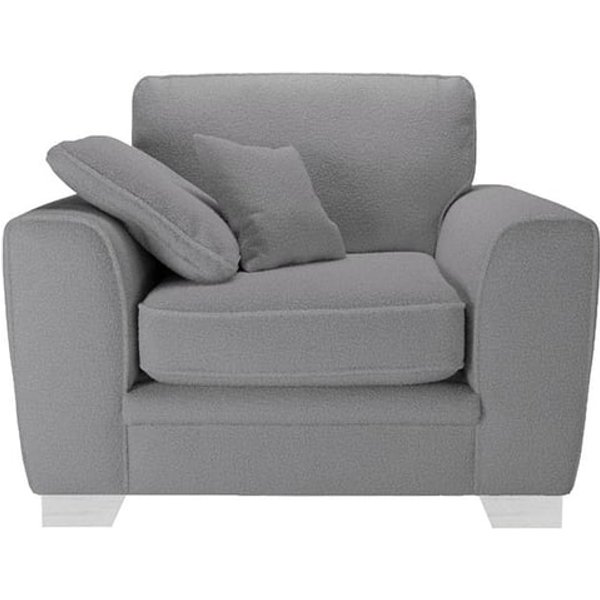 Fauteuil Ronay, Teddy slate - gris, Couleur des pieds: Blanc