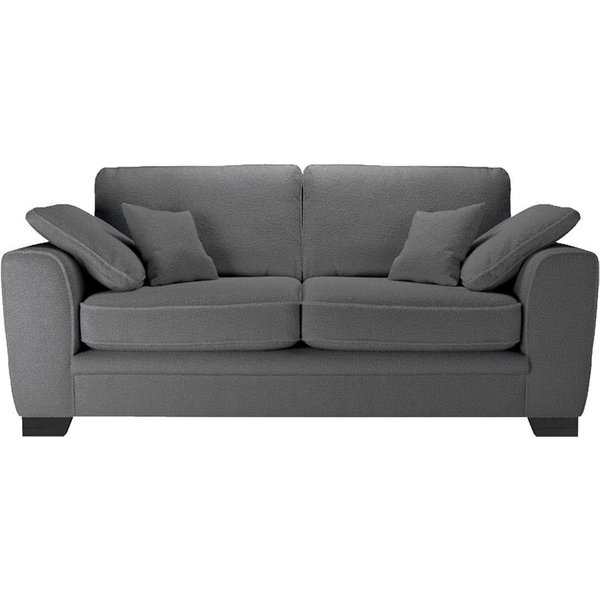 Ronay canapé deux places, Teddy granite - graphite, Couleur des pieds: Noir