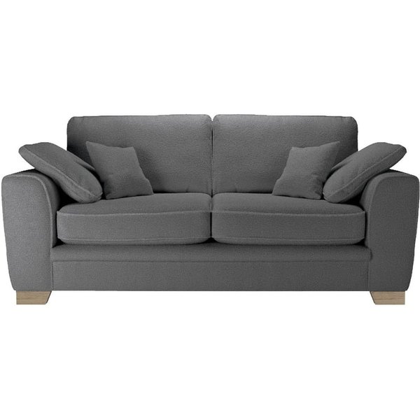 Ronay canapé deux places, Teddy granite - graphite, Couleur des pieds: Noir wax