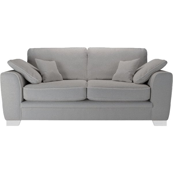 Ronay canapé deux places, Teddy slate - gris, Couleur des pieds: Blanc