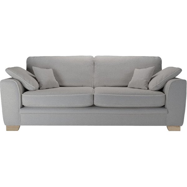 Ronay canapé trois places, Teddy slate - gris, Couleur des pieds: Noir wax