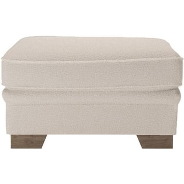 Pouf Ronay, Teddy latte - café au lait, Couleur des pieds: Noir wax