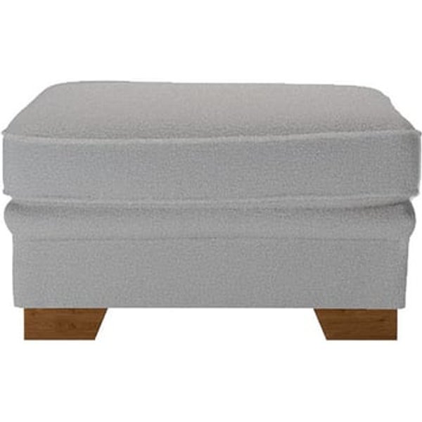 Pouf Ronay, Teddy slate - gris, Couleur des pieds: aveo