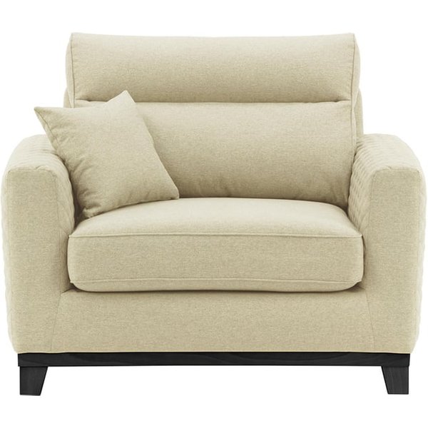 Fauteuil Belfort, crème - Baku 15, Couleur des pieds: Noir