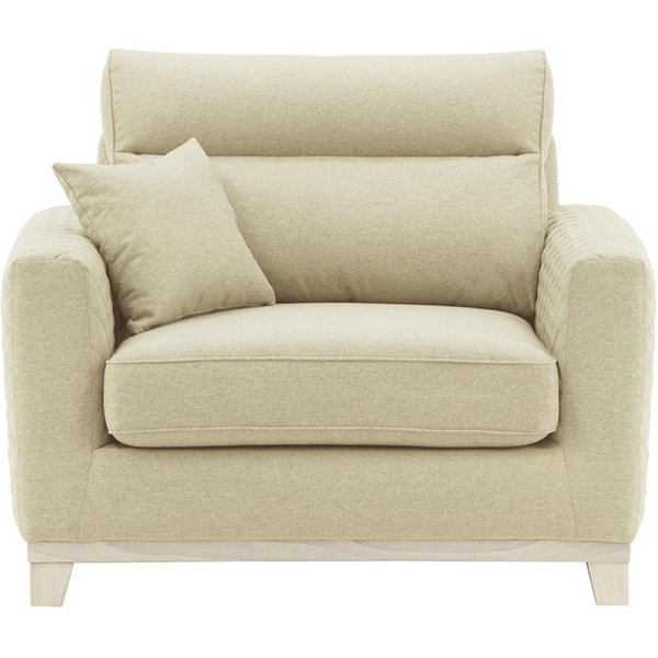 Fauteuil Belfort, crème - Baku 15, Couleur des pieds: Blanc
