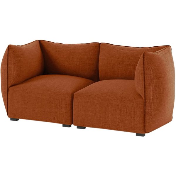 Canapé deux places modulaire Puzzle, orange - Sawana 18