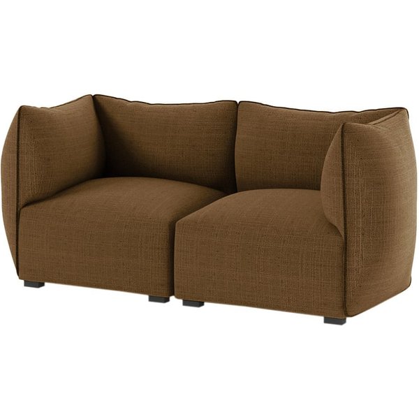 Canapé deux places modulaire Puzzle, marron clair - Sawana 25