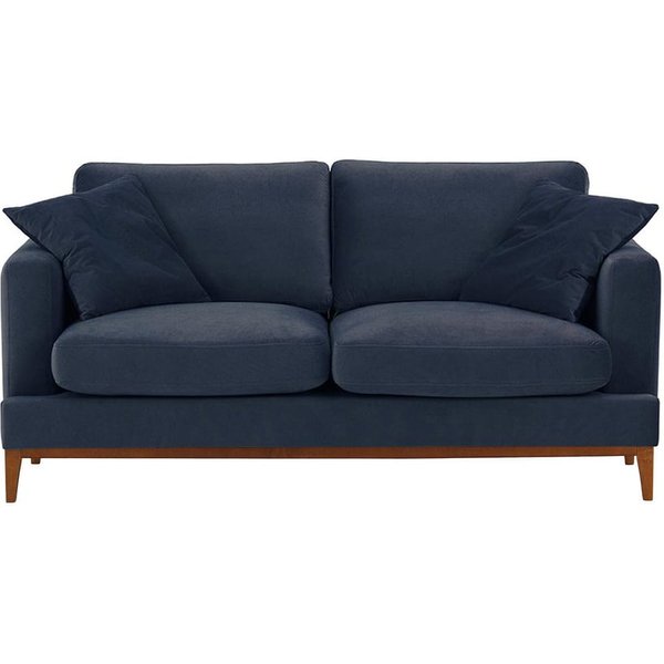 Canapé 2,5 places Covex Wood, bleu - Velluto 11, Couleur des pieds: aveo