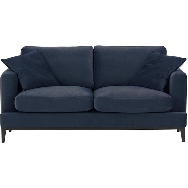 Canapé 2,5 places Covex Wood, bleu - Velluto 11, Couleur des pieds: Noir