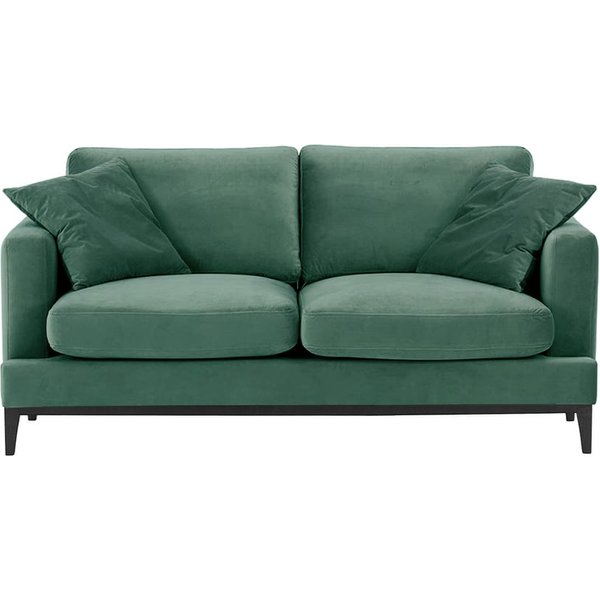 Canapé 2,5 places Covex Wood, bleu - Velluto 12, Couleur des pieds: Noir
