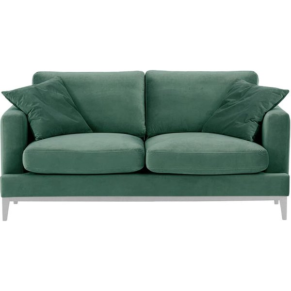 Canapé 2,5 places Covex Wood, bleu - Velluto 12, Couleur des pieds: Blanc