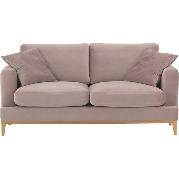 Canapé 2,5 places Covex Wood, lila/rose - Velluto 14, Couleur des pieds: Chêne clair