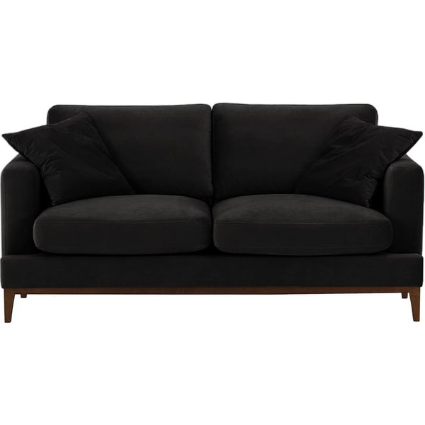 Canapé 2,5 places Covex Wood, noir - Velluto 20, Couleur des pieds: Chêne foncé