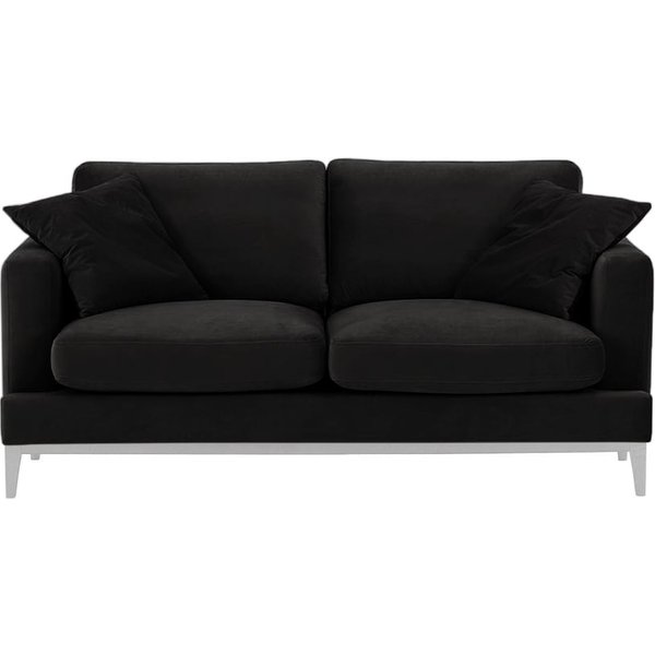Canapé 2,5 places Covex Wood, noir - Velluto 20, Couleur des pieds: Blanc