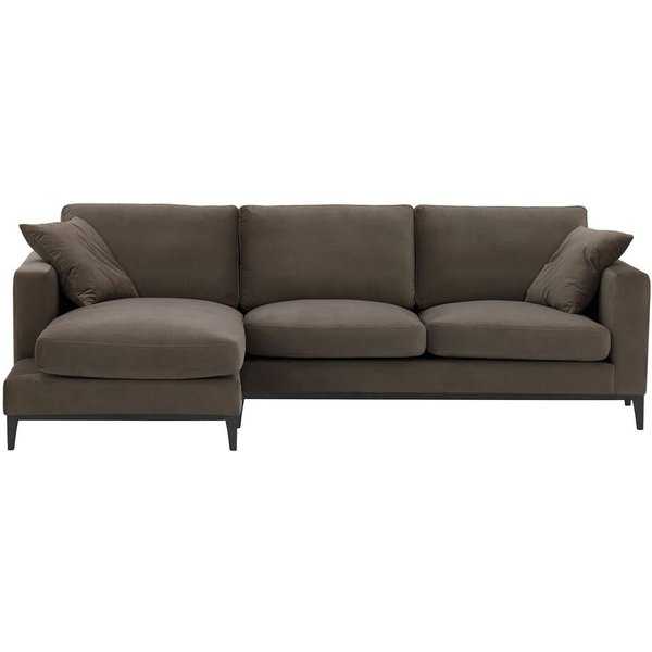 Canapé d’angle gauche Covex Wood, gris éléphant - Velluto 17, Couleur des pieds: Noir