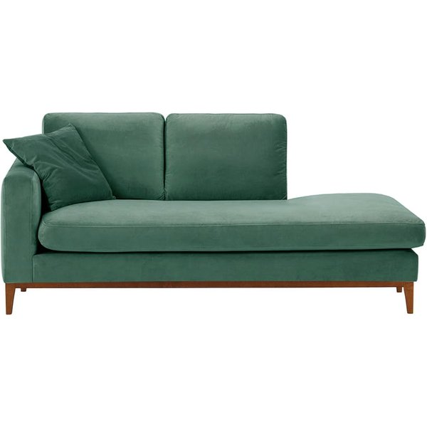 Chaise longue/divan gauche Covex Wood, bleu - Velluto 12, Couleur des pieds: aveo