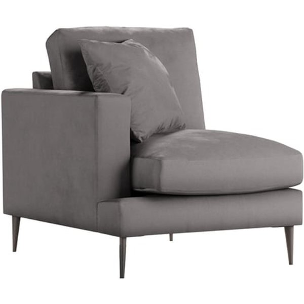 Covex – Module extrémité gauche une place (1L), gris éléphant - Velluto 17