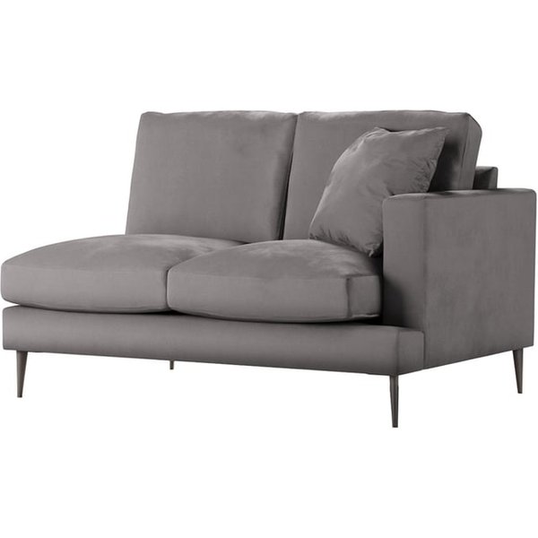 Covex – Module extrémité droite deux places (2R), gris éléphant - Velluto 17