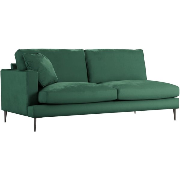 Covex – Module d’extrémité gauche trois places (3L), vert foncé - Velluto 10