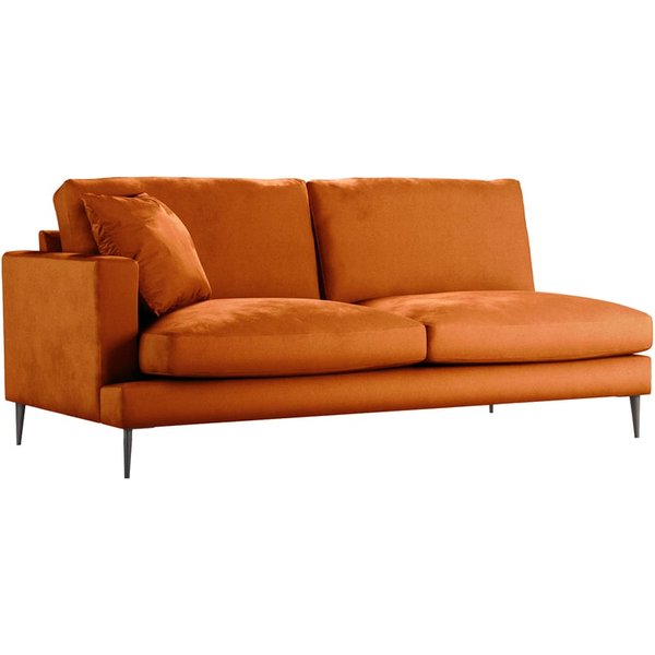 Covex – Module d’extrémité gauche trois places (3L), Velluto 33 - orange rouillé