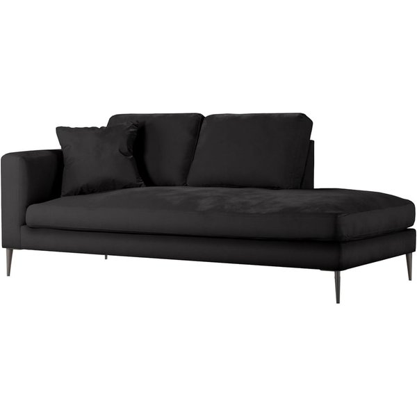 Chaise longue/divan droit Covex, noir - Velluto 20