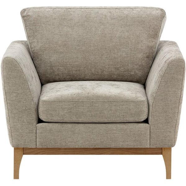 Fauteuil Malone, Gemma 11 - Beige, Couleur des pieds: Noir wax