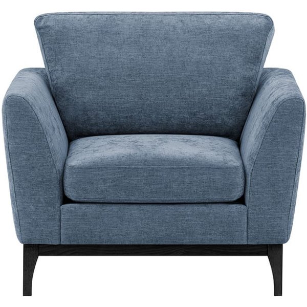 Fauteuil Malone, Gemma 77 - Bleu, Couleur des pieds: Noir