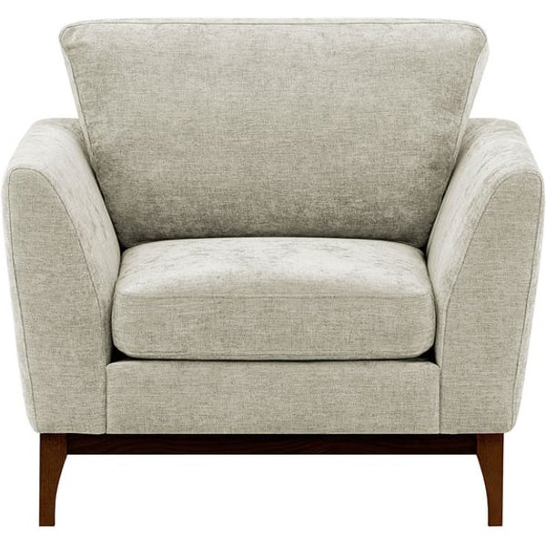 Fauteuil Malone, Gemma 80 - Blanc, Couleur des pieds: Chêne foncé