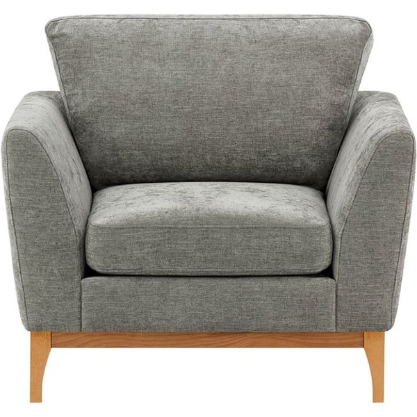 Fauteuil Malone, Gemma 85 - Gris, Couleur des pieds: Chêne clair