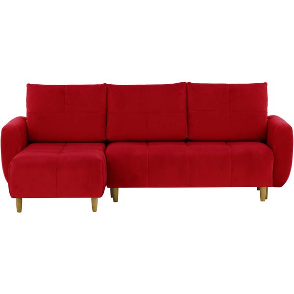 Canapé d’angle polyvalent avec fonction lit et coffre de rangement Globe, rouge - Velluto 7