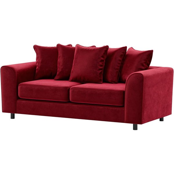 Canapé trois places Dillon Velvet, rouge foncé - Kronos 2