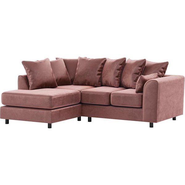 Canapé d’angle gauche Dillon Velvet, rose delavé - Kronos 29
