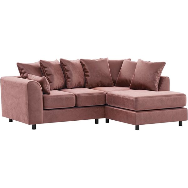 Canapé d’angle droit Dillon Velvet, rose delavé - Kronos 29