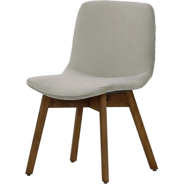 Chaise Felton buk, gris clair - Velluto 15, Couleur des pieds: Chêne foncé
