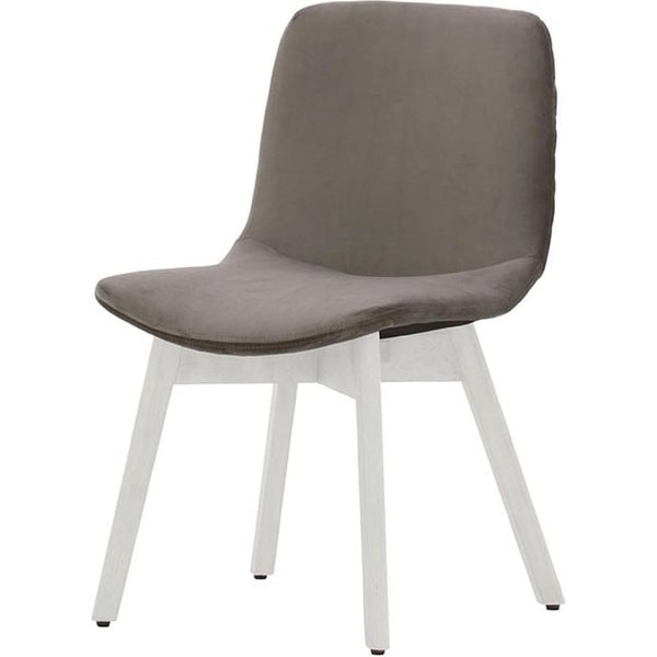 Chaise Felton buk, gris éléphant - Velluto 17, Couleur des pieds: Blanc