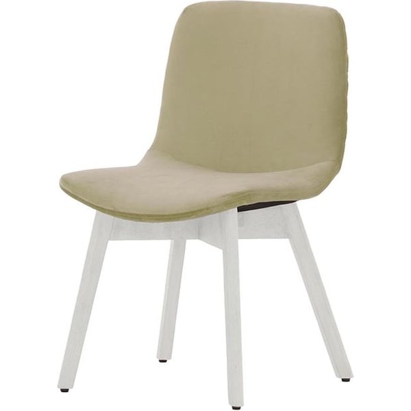 Chaise Felton buk, beige - Velluto 3, Couleur des pieds: Blanc