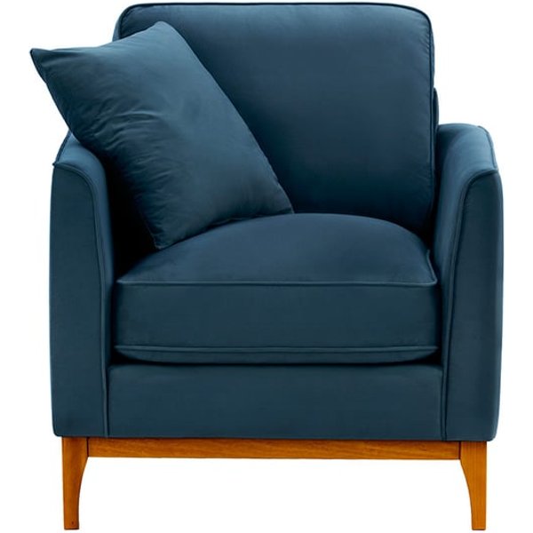 Fauteuil Linara, bleu - Velluto 11, Couleur des pieds: aveo